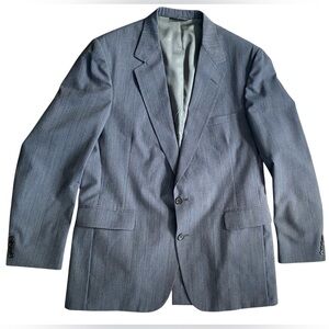 Vintage Hardwick Pin Stripe Charcoal Gray Suit Jacket 44L Made In USA